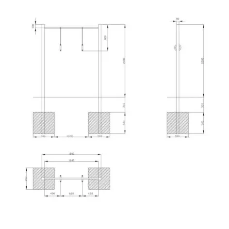 Barre fixe avec anneaux pour Street Workout - vue 2