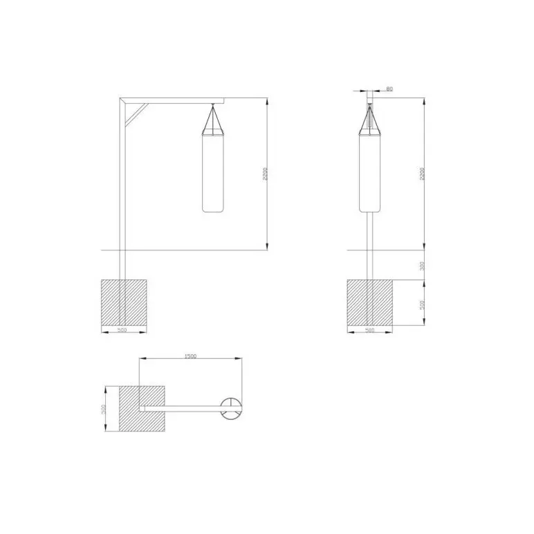 Agrès de Street Workout avec sac de frappe - vue 1