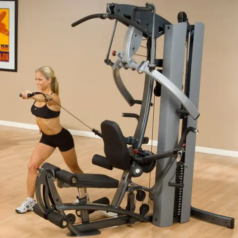 Machine de musculation home-gym multi-poste avec bras convergents et colonne de poids 95 kg - vue 3