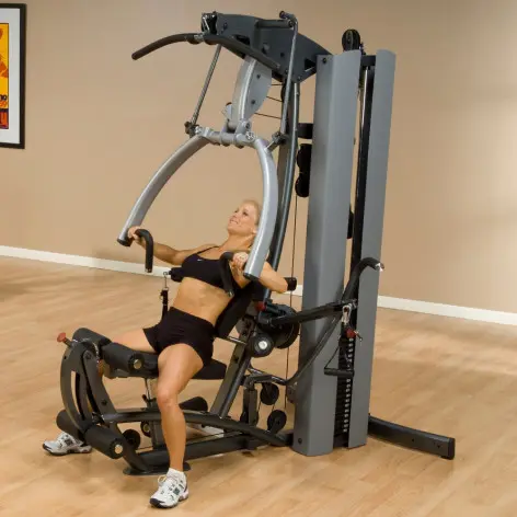 Machine de musculation home-gym multi-poste avec bras convergents et colonne de poids 95 kg - vue 6