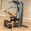 Machine de musculation home-gym multi-poste avec bras convergents et colonne de poids 95 kg - vue 7