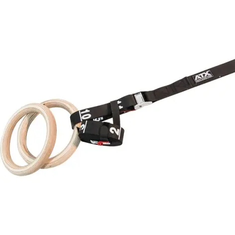 Anneaux de gym en bois et sangles nylon pour plateforme de crosstraining - vue 3