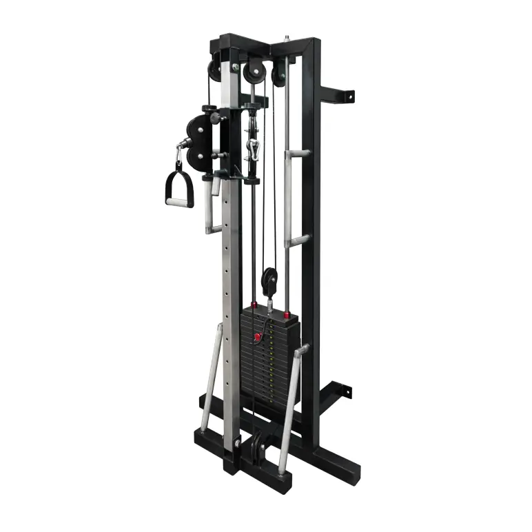 Station poulie simple à charge guidée réglable en hauteur.