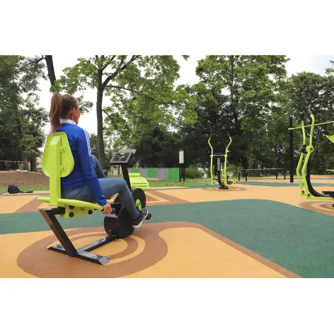 Vélo de cardio semi allongé outdoor avec écran LCD - vue 3