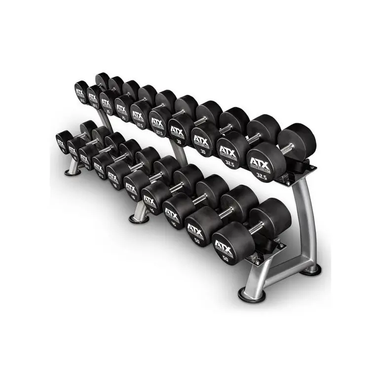 Set d'haltères uréthane ATX qualité professionnelle avec incrémentation de 2,5 en 2,5