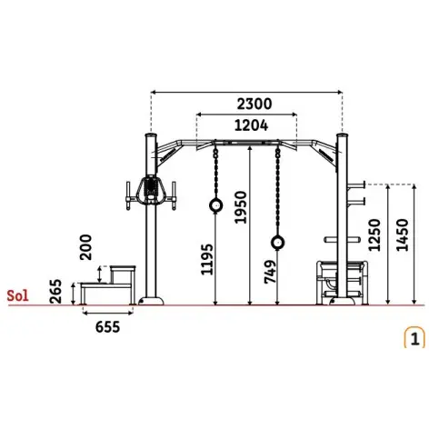 Station de street workout et cross-training outdoor 8 positions - vue 7