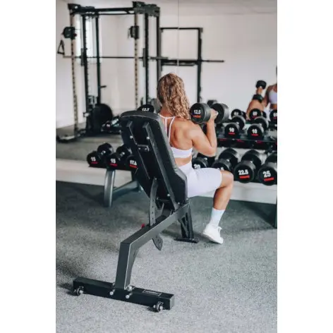 Rack de musculation complet avec 10 paires d'haltères ronds de 2,5 à 25 kg. - vue 4