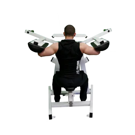 Station élévations latérales assis professionnelle à charge libre pour club sportif et homegym. - vue 3