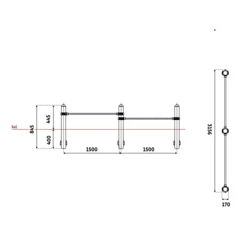Barres à pompes outdoor - vue 2