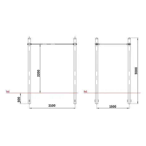 Echelle verticale pont de singe - Street workout - vue 3