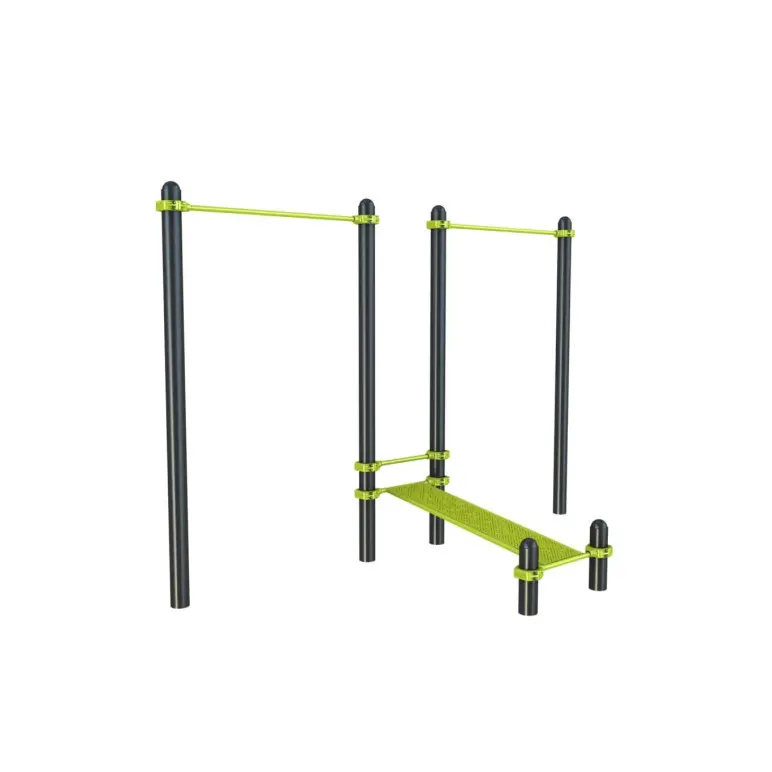 oubles barres fixes combiné avec banc à abdominaux outdoor