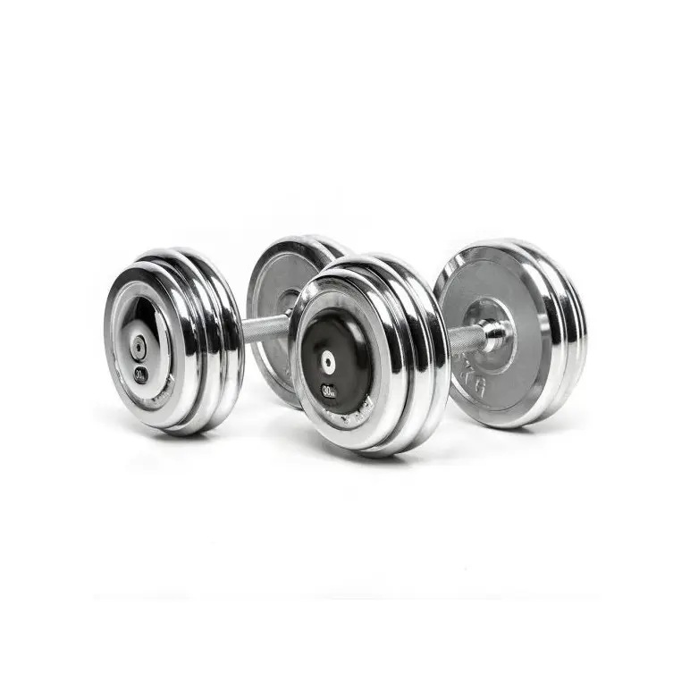 Haltères x2 en acier chromés 2,5 à 60 kg