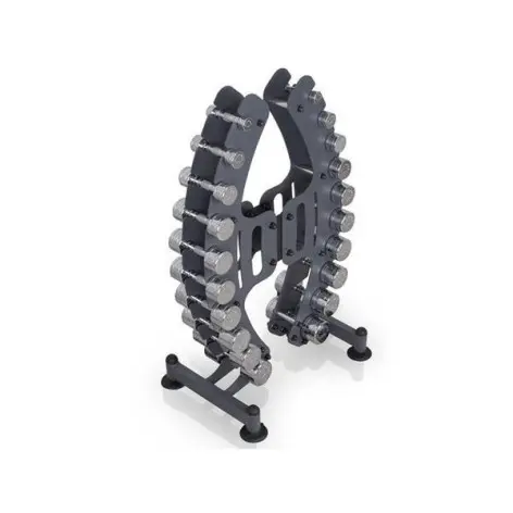 Ensemble haltères sur son support design - vue 3