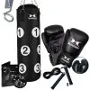 Kit de boxe adulte avec zones de frappe numérotées et DVD