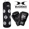 Kit de boxe avec sac de frappe et gants de boxe en similicuir
