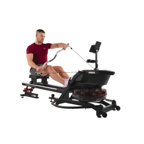 Rameur à fonctionnement à eau haute technologie avec bras avirons - 6 niveaux de résistance - WaterEffect 3D - vue 6