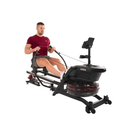 Rameur à fonctionnement à eau haute technologie avec bras avirons - 6 niveaux de résistance - WaterEffect 3D - vue 4