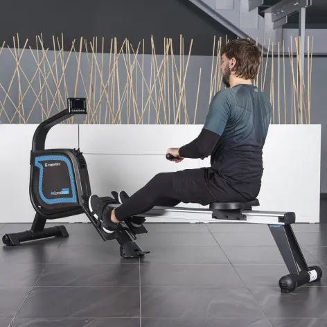 Rameur électromagnétique InCondi RW600 professionnel pour exercice d'aviron connecté bluetooth - Roues de transport - vue 6
