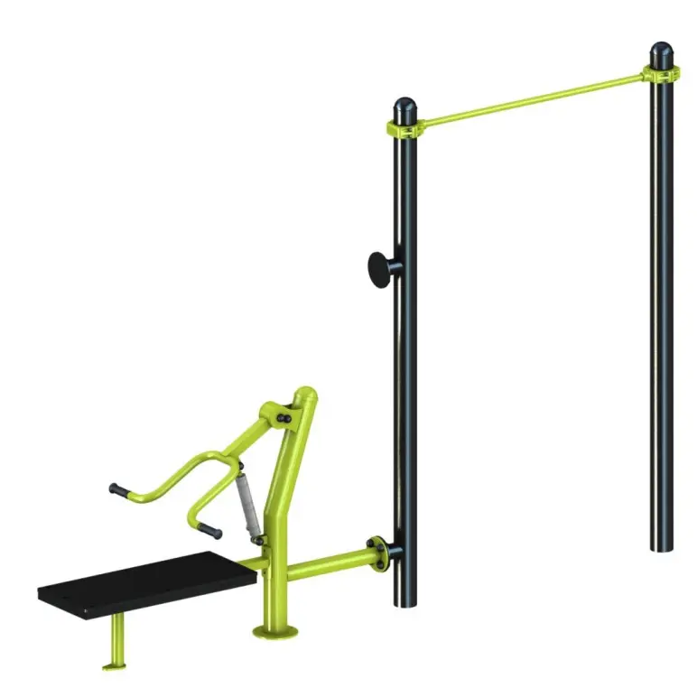 Agrès de musculation double pour aire de fitness extérieure