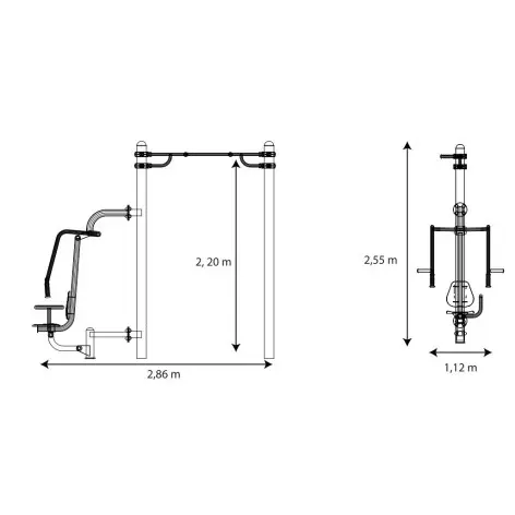 Station de fitness outdoor combiné 2 en 1 - vue 2