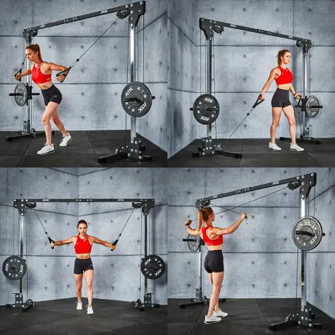 Multistation poulie haute et basse à charge libre.