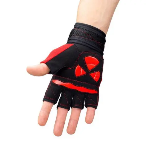 Paire gants d'entraînement en cuir fitness crosstraining et musculation - vue 6