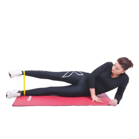 Bande de résistance jaune pour renforcement musculaire - longueur 27,5 cm flexible - vue 3