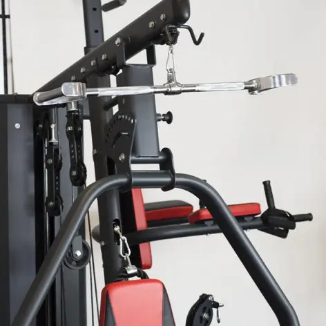 Barre de tirage dorsaux droite avec poignées pour exercices à la poulie - vue 3