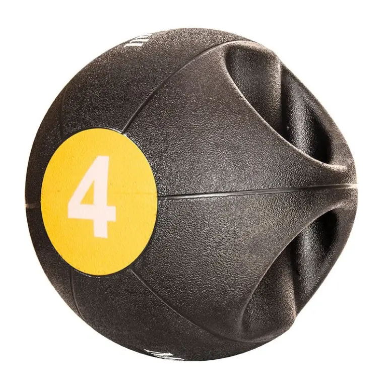 Médecine ball en caoutchouc avec double poignées 4 à 9 kg