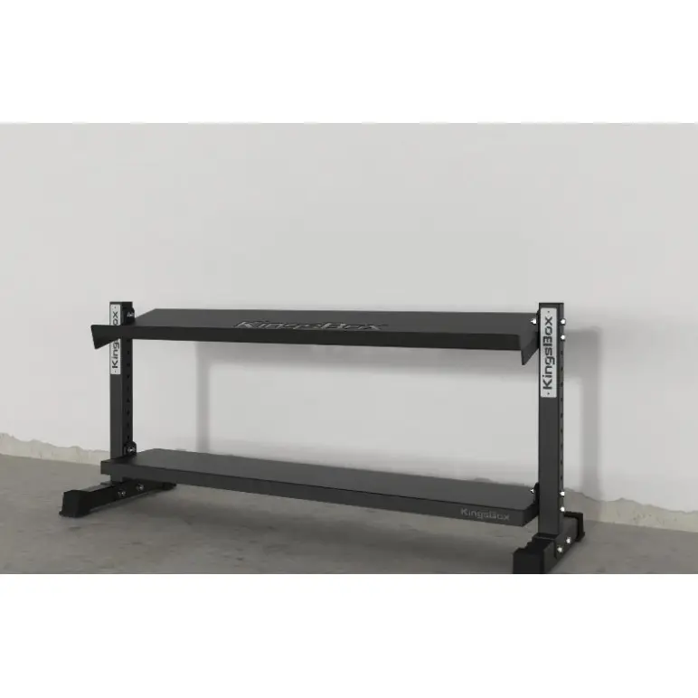 Rack de rangement en acier sur 2 étages pour haltères et kettlebells