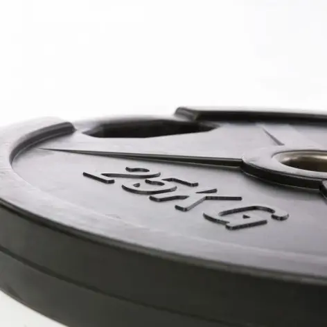 Pack de 120kg de poids olympiques à poignées 50mm avec revêtement caoutchouc - vue 4