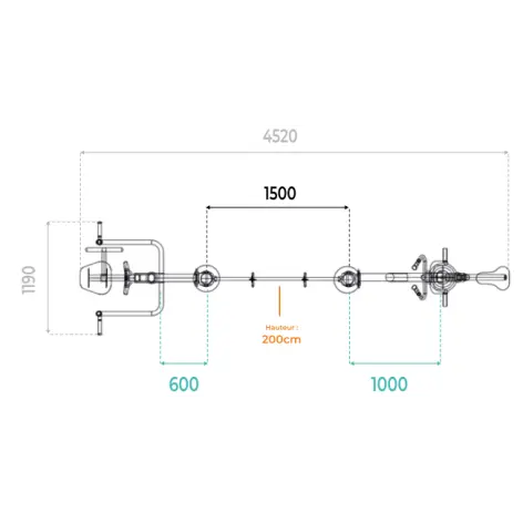Atelier de fitness en plein air triple postes - vue 3