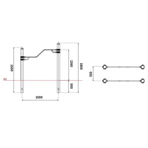 Barres à dips pour handicapés