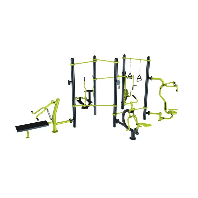 Station de musculation outdoor combinée 11 postes