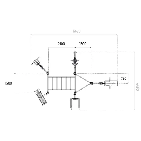 Structure d'entraînement de street workout avec 8 postes - vue 4