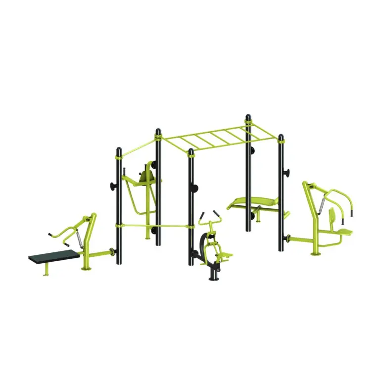 Structure d'entraînement de street workout avec 8 postes