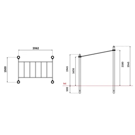 Barres à dips larges outdoor adaptés pour PMR - vue 2