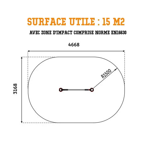 Double pôle avec barre de traction pour PMR - vue 3