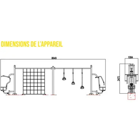 Grande structure d'entraînement fitness en plein air - vue 2