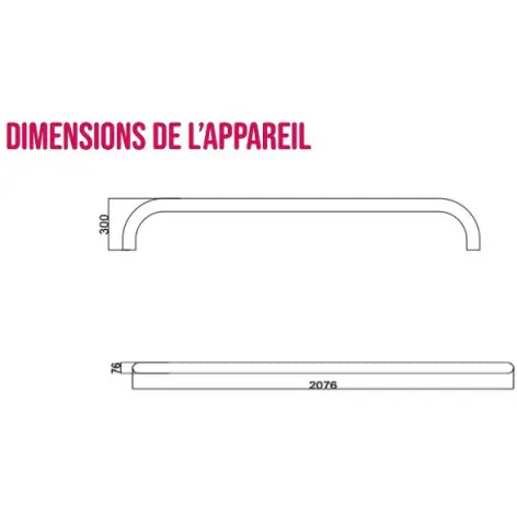 Poutre étroite à bout rond de 2 mètres parcours santé - vue 2