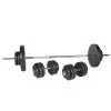 Set complet d'équipement de musculation avec kit d'haltères 80 kg et chaise romaine avec banc - vue 4
