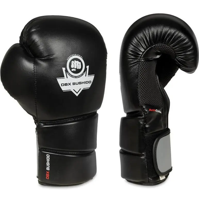 Gants de boxe en cuir noir professionnels