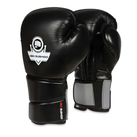 Gants de boxe en cuir noir professionnels - vue 3