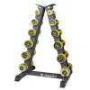 Rack d'haltères de musculation chromés ronds avec design original - 2 kg à 12 kg