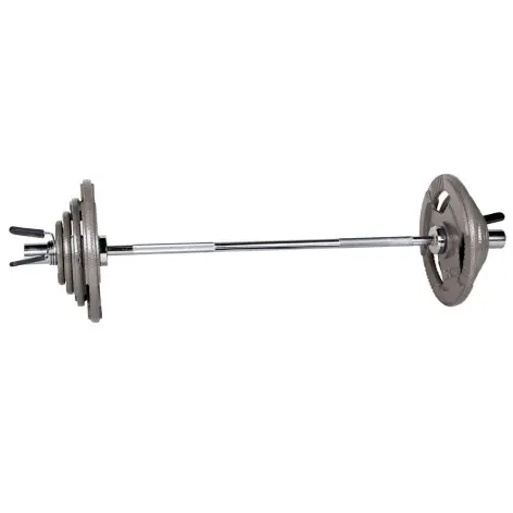 Kit complet barre de musculation olympique 120 cm avec 45 kg de poids - vue 2