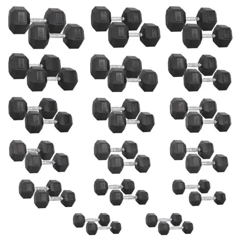 Paires d'haltères de musculation hexagonaux 3 kg à 40 kg