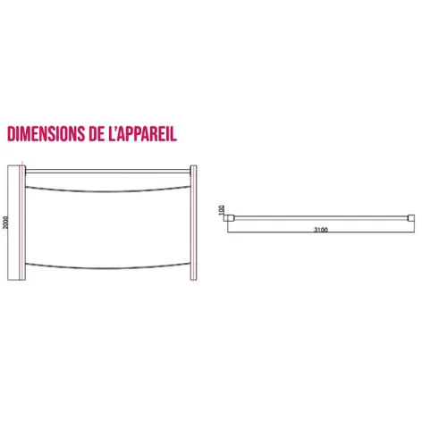 Pont de Tarzan pour parcours santé - vue 2