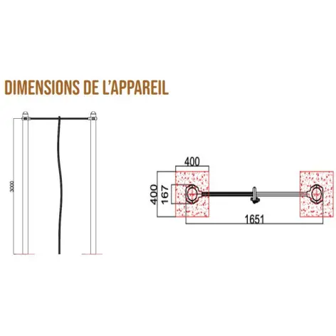 Module barre de traction et corde à grimper - Ninja Warrior - vue 2