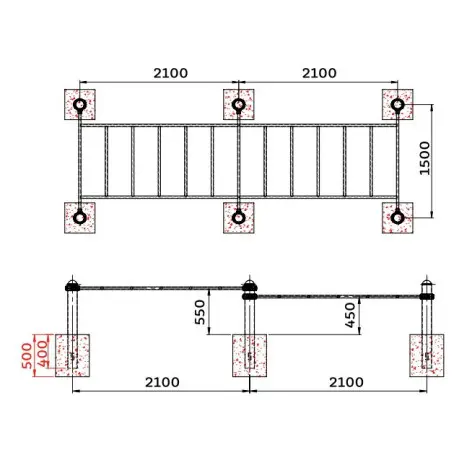 Pont à ramper pour ninja warrior - vue 2