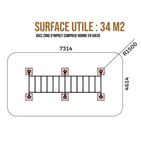 Pont à ramper pour ninja warrior - vue 3